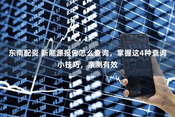 东南配资 新能源报告怎么查询，掌握这4种查询小技巧，亲测有效